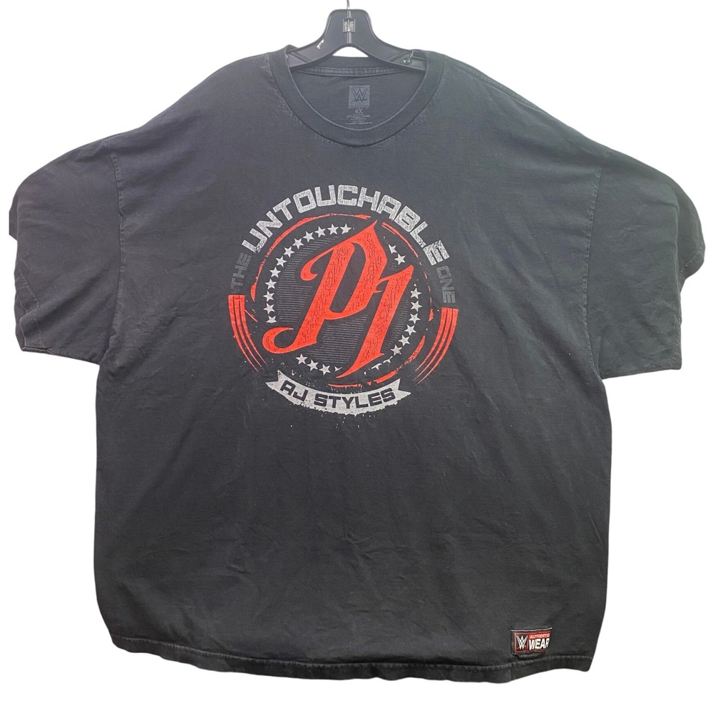 WWE AJ Styles Shirt Mens‎ 4XL Wrestling AOP Spell Out Grunge Everyday Streetwear